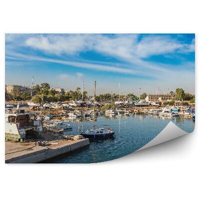 Papier peint Port du Pirée Athènes Ciel Nuages Bâtiments