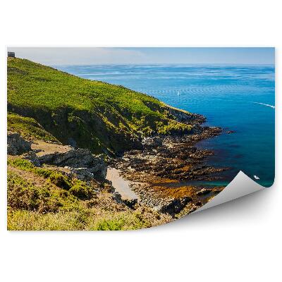 Papier peint eau bleue ciel vert île