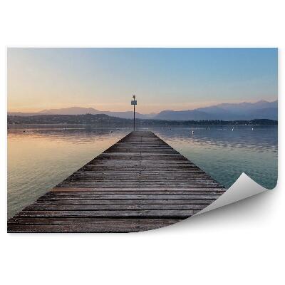 Papier peint Jetée En Bois Lac Montagnes