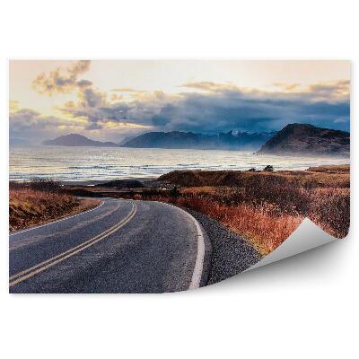 Papier peint Chaussée route herbe eau îles