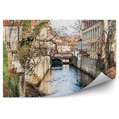 Papier peint République tchèque Ville Bâtiments Architecture Rivière