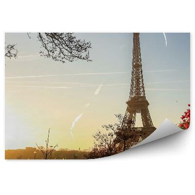 Papier peint Vue de la tour eiffel au printemps