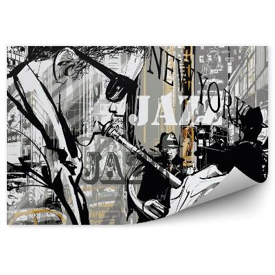 Tapisserie panoramique Trompettiste de jazz dans la rue à New York 