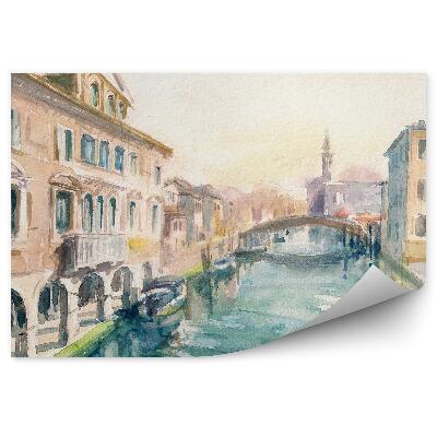 Papier peint Canal chioggia pont ville italie peint