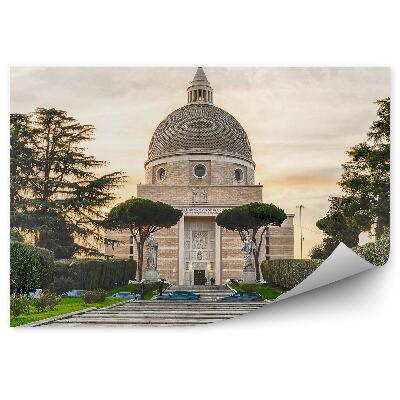Papier peint Eglise des Santi Pietro E Paolo Rome Italie Arbres Voitures