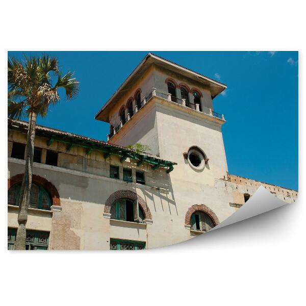 Papier peint Bâtiment de la douane cuba palmiers