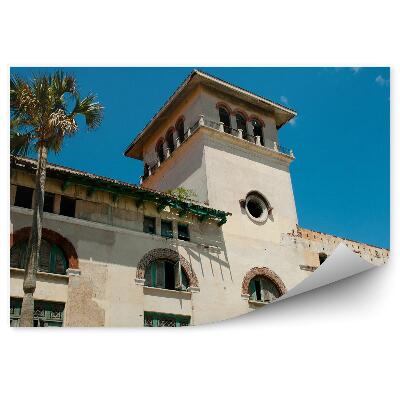 Papier peint Bâtiment de la douane cuba palmiers