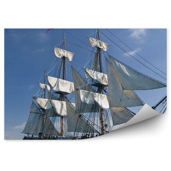 Papier peint Navire à voile fond de ville océanique