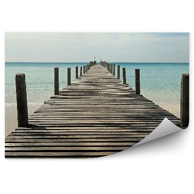 Papier peint Pont En Bois Océan Mer Ciel Nuages