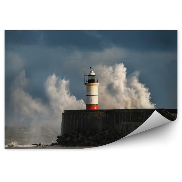 Papier peint Vagues de tempête sur un phare