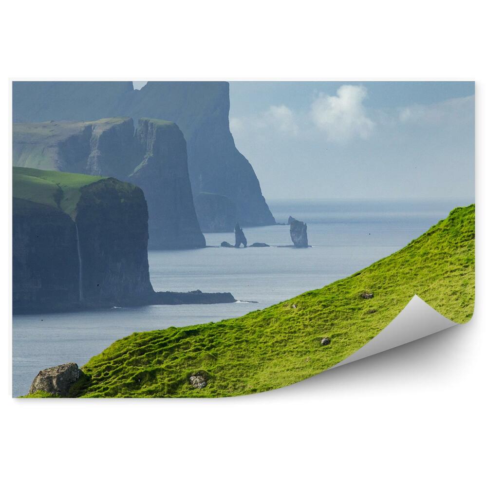 Papier peint Rochers Mouton Vert Îles Ciel Océan