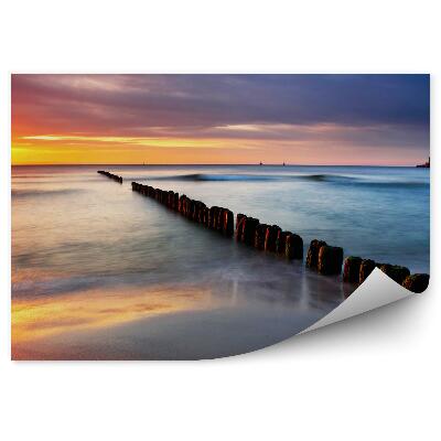Papier peint Coucher de soleil sur la plage de la mer Baltique