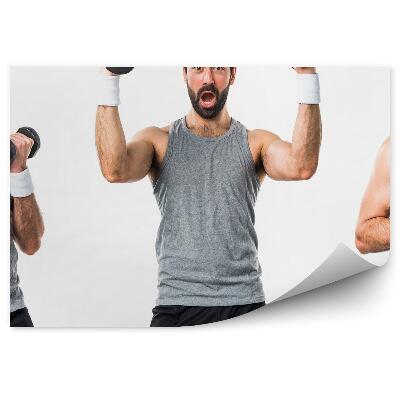 Papier peint Homme heureux en haltérophilie