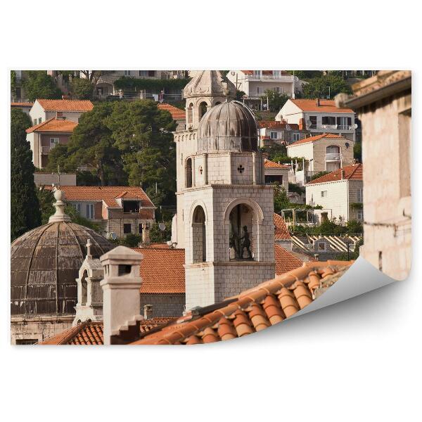 Papier peint Vue de la ville paysages maisons arbres