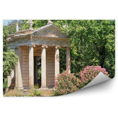 Papier peint Jardin de la Villa Borghese Arbres Fleurs Rome