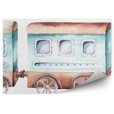 Tapisserie murale Vieux train jouet sur fond blanc