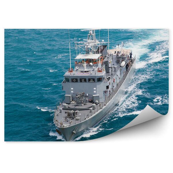 Papier peint Navire moderne gris vue d'oiseau