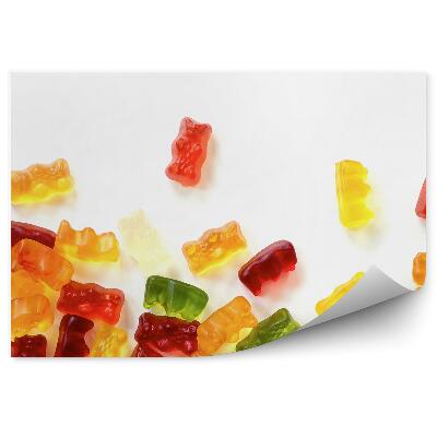 Tapisserie murale Oursons en gelée bonbons colorés fruits snack