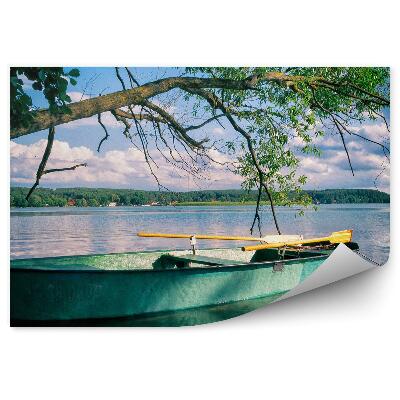 Papier peint Lac Mazury Peluche Bateaux Arbres Plantes
