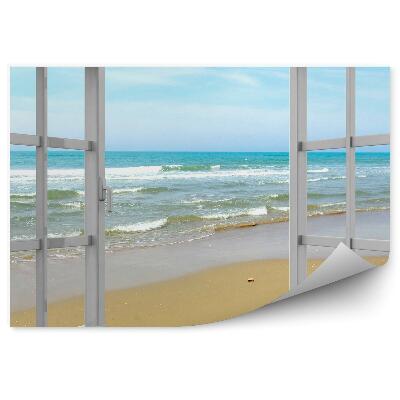 Papier peint Fenêtre ouverte sur la plage et la douceur des vagues