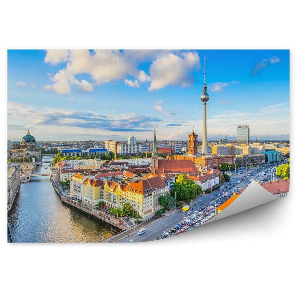 Papier peint Vue d'oiseau Berlin Lumière de nuit Tour de télévision