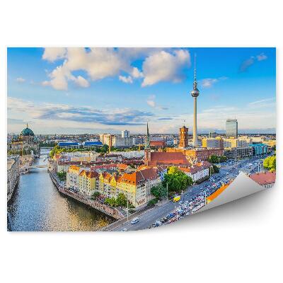 Papier peint Vue d'oiseau Berlin Lumière de nuit Tour de télévision
