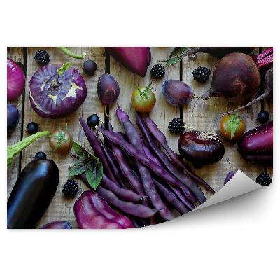 Tapisserie murale Légumes violets alimentation saine aubergine chou poivron