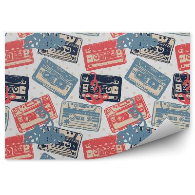 Papier peint panoramique Motif de vieilles cassettes 