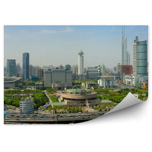Papier peint Shanghai chine ville nature voitures circulation