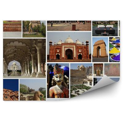 Papier peint Collage Inde architecture bâtiments culture épices