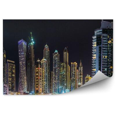 Papier peint Vue de nuit de la baie lumières bâtiments