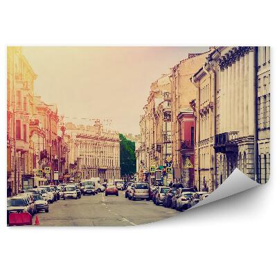 Papier peint Rues de la ville en Russie, lumières colorées