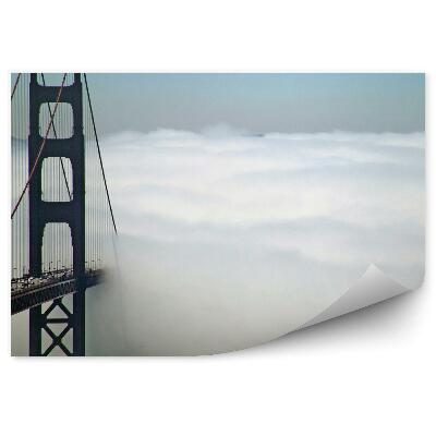 Papier peint Brume Golden Gate Bridge Cars Ocean San Francisco Montagnes