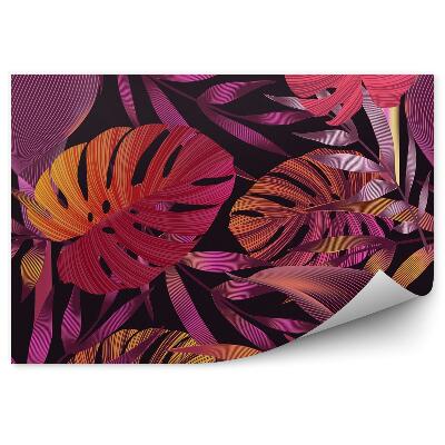 Papier peint Fleurs tropicales, feuilles, fleur d'oiseau de paradis de la jungle