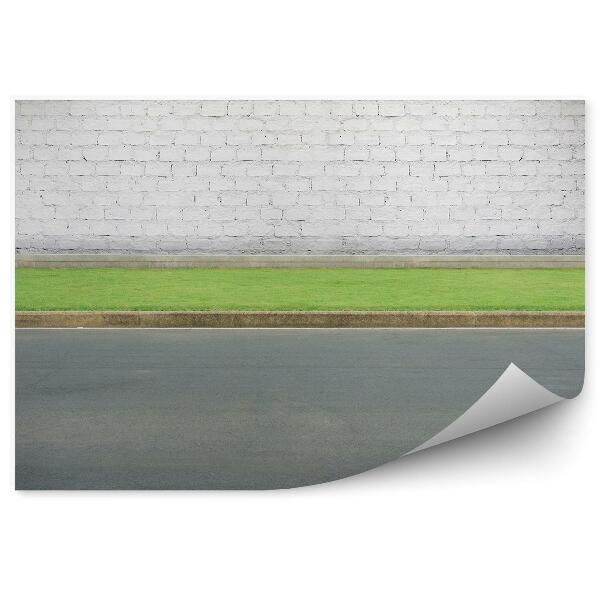 Papier peint Route secondaire gros plan mur blanc