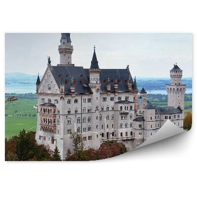 Papier peint Colline rocheuse arbres château horizon