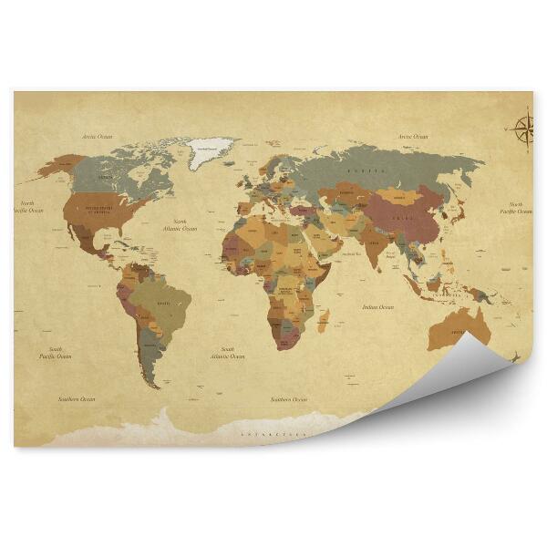 Papier peint Carte du monde vintage