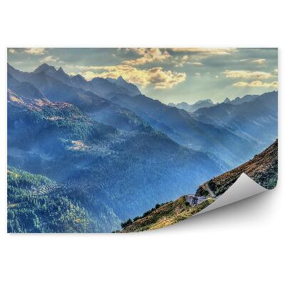 Papier peint Col Du Saint-Gothard Montagnes Alpines Suisses Ciel Nuages