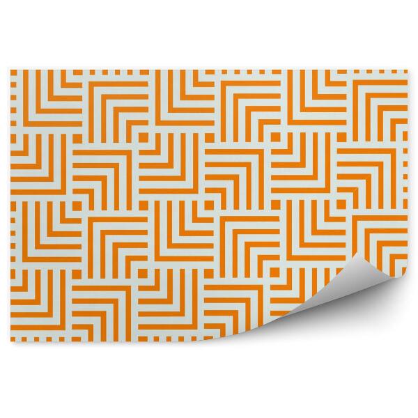 Tapisserie panoramique Motif géométrique orange