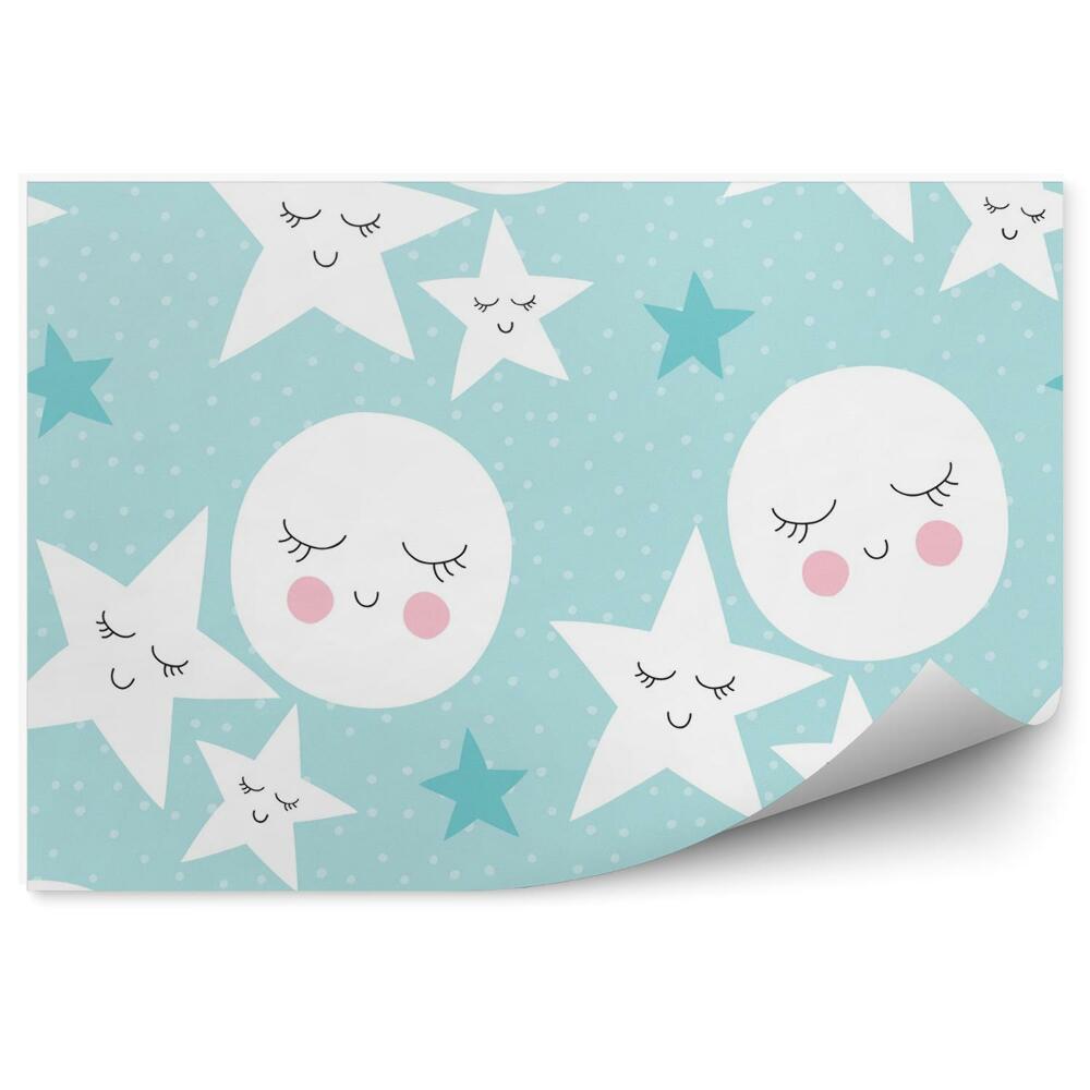 Papier peint panoramique Étoiles et lune