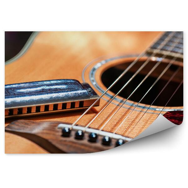 Papier peint Guitare acoustique Instrument Harmonica