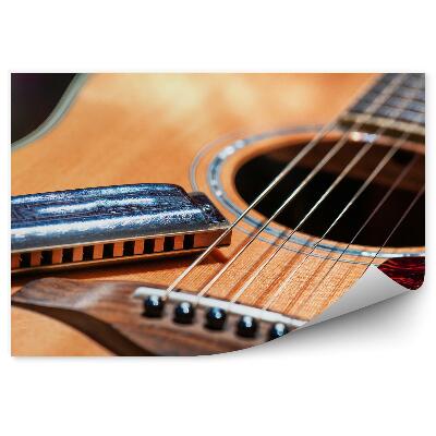 Papier peint Guitare acoustique Instrument Harmonica