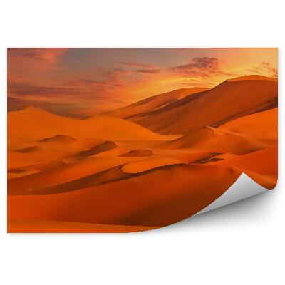 Papier peint Dunes Rouges Désert Merzouga Coucher De Soleil