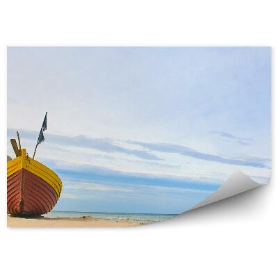 Papier peint Bateau De Pêche Mer Baltique Plage De Sable Ciel Nuages
