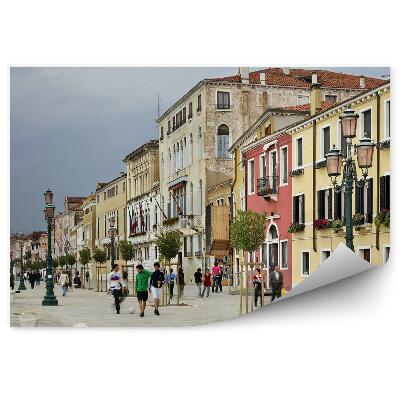 Papier peint Ville personnes couleurs ciel nuageux