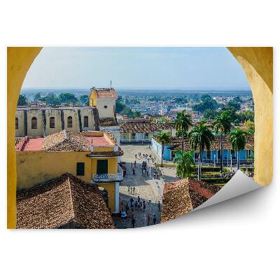 Papier peint Vue d'une fenêtre en pierre sur Trinidad