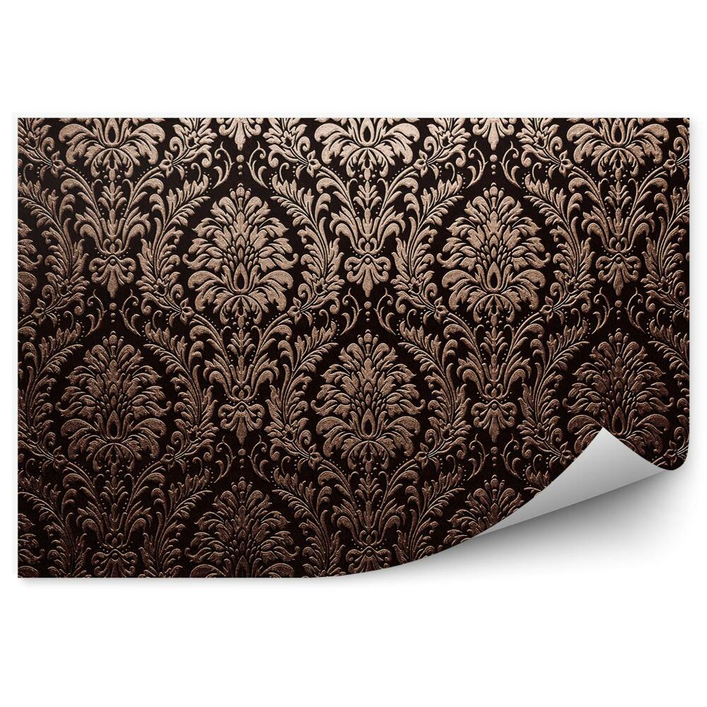 Papier peint Ornement doré fond uni foncé