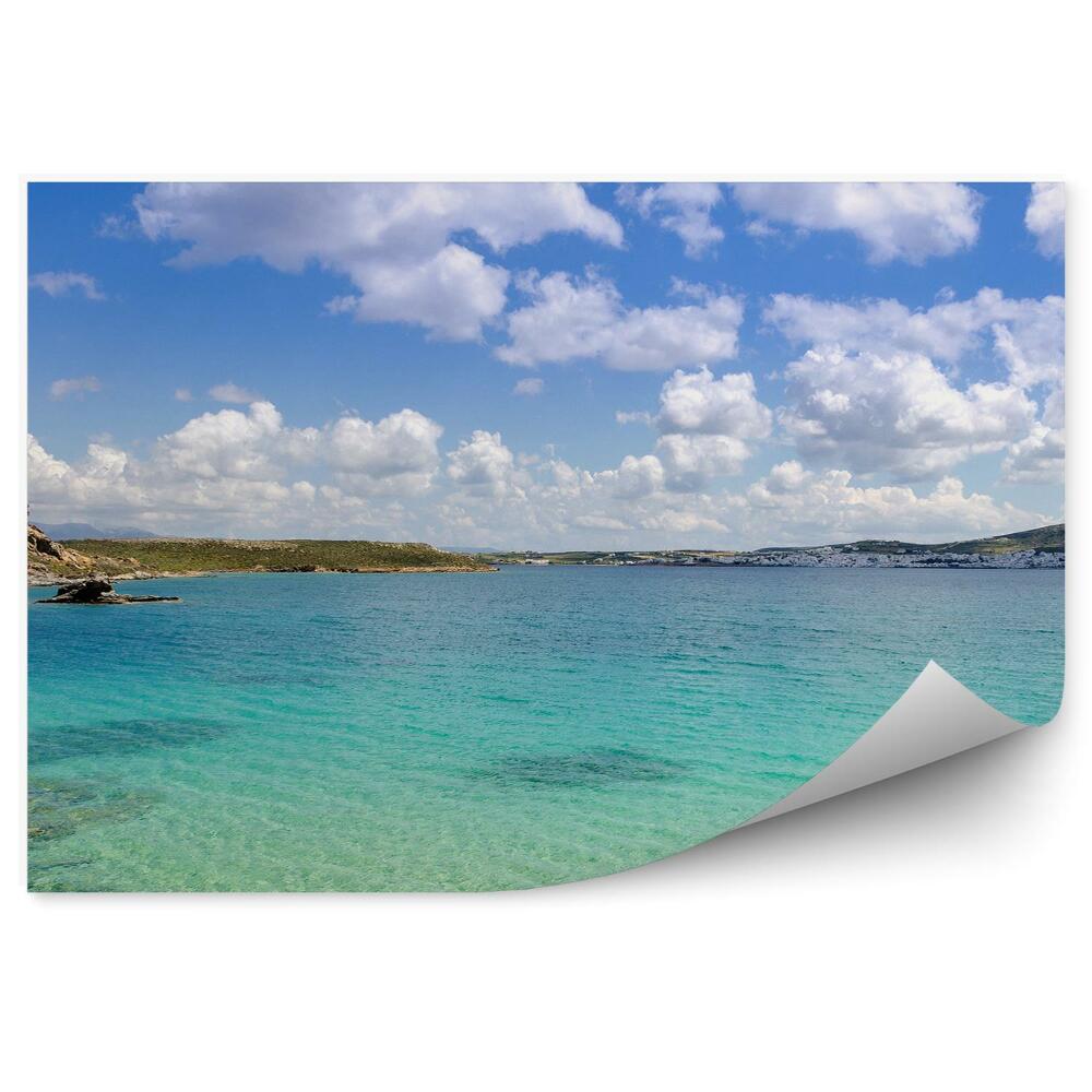 Papier peint Montagnes Baie Mer Nuages Ciel