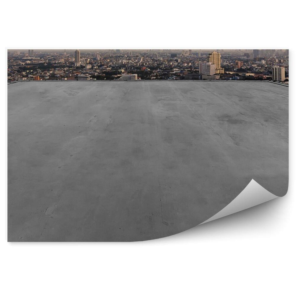 Papier peint Vue Ville Gratte-Ciel Terrasse Sur Immeuble