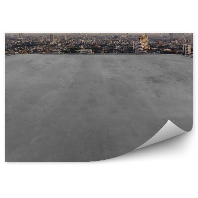 Papier peint Vue Ville Gratte-Ciel Terrasse Sur Immeuble